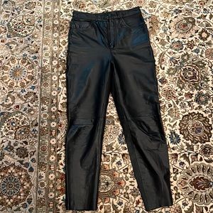 Rare vintage full leather black pants 5 pocket style